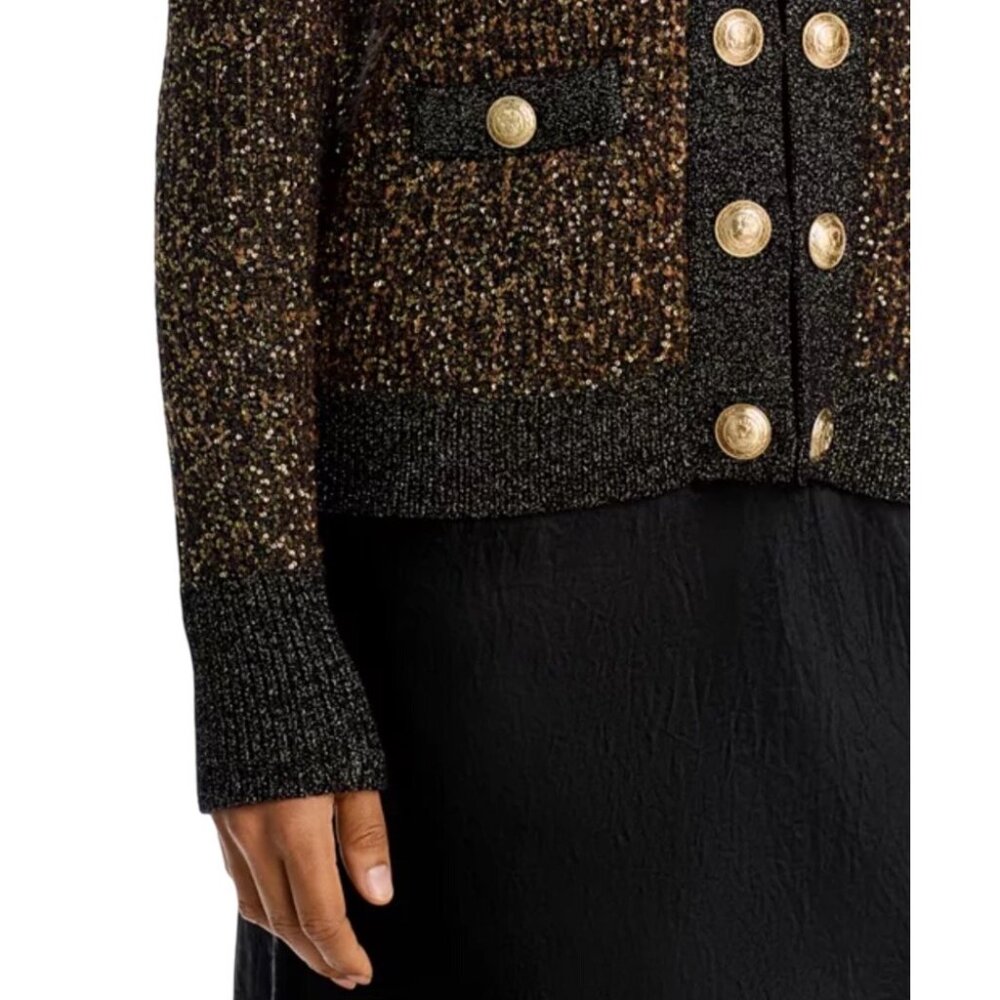 L’AGENCE Jinny Sequin Cardigan in Champagne Sequins – Size Small NWT - Picture 11 of 16